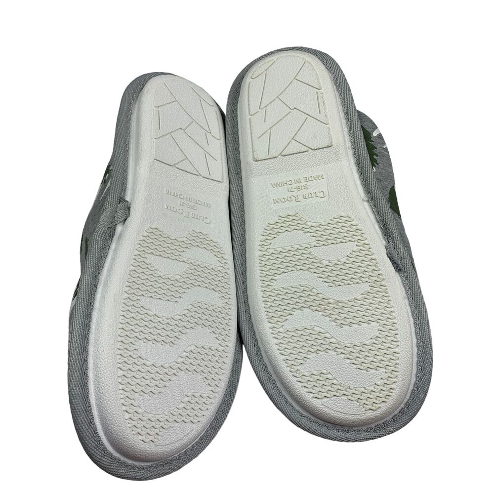 Club Room Mens Winter Forest Print Fleece Lined Slippers Gray 6-7 - Picture 5 of 5